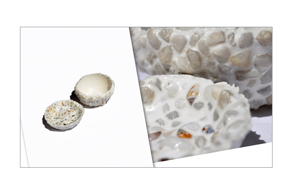 ciotole cartapesta e pietre