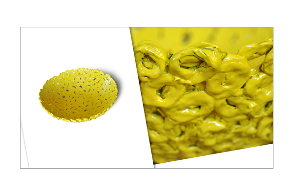 vaso giallo di carta