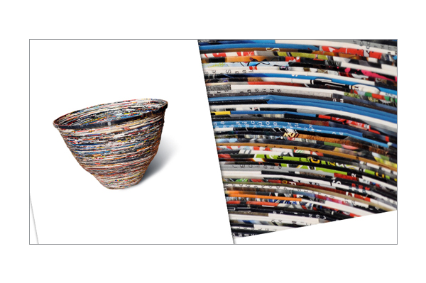 vaso riviste riciclate